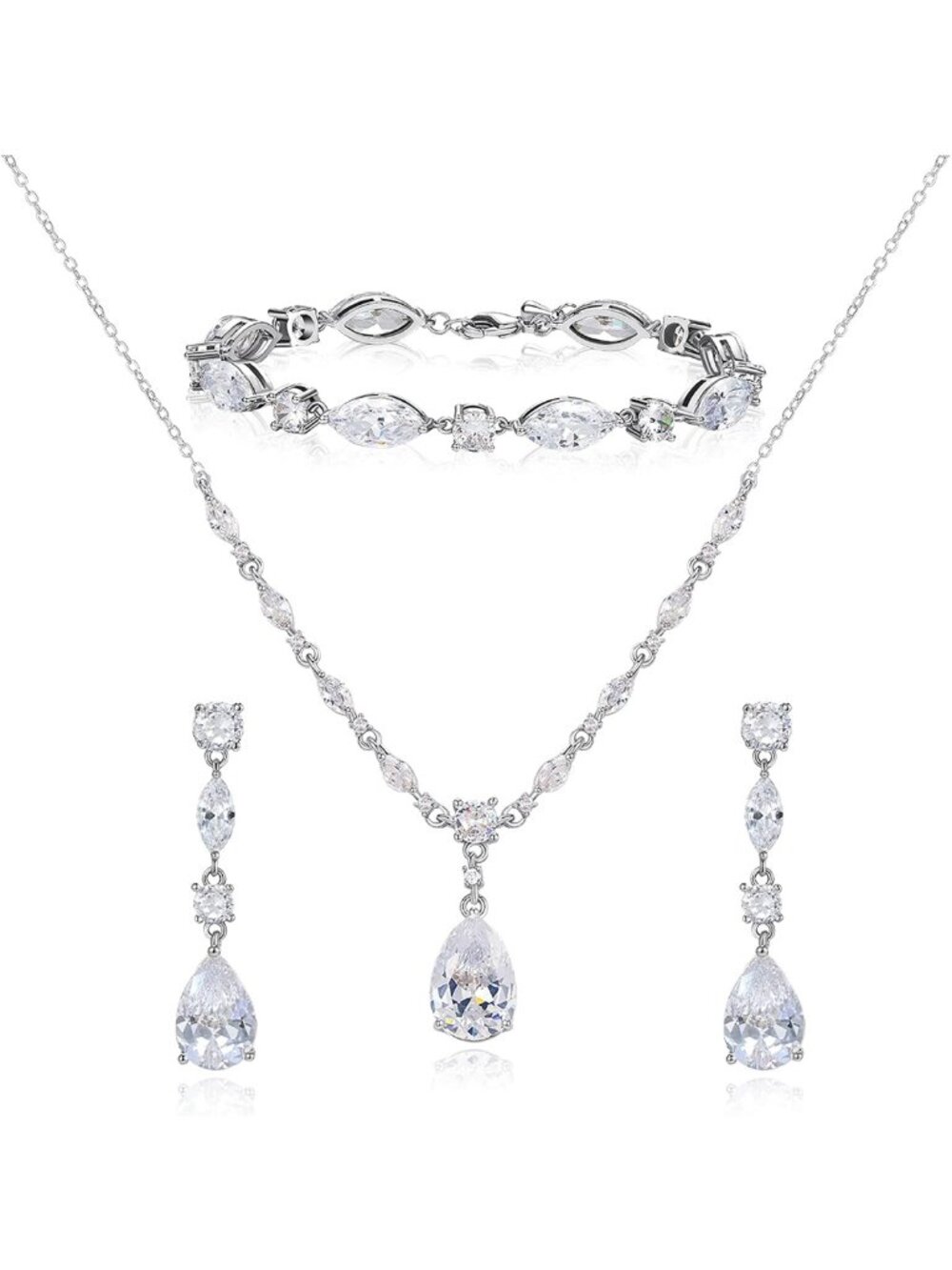 Elegant Teardrop Bridal Jewelry Set - Perfect for Weddings & Bridesmaids
